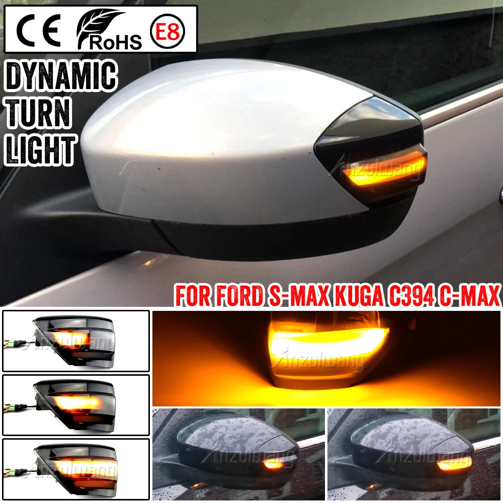 

Fit For Ford C-MAX 2011-2019 European version 1pair LED Turn Signal Light Blinker Sequential Side Mirror Indicator Light Lamp