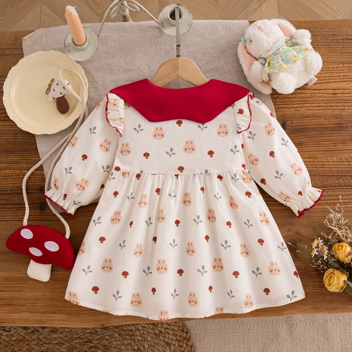 Cute Daily Baby Girl Dress Spring And Autumn New Style Lapel Long Sleeved Girl's Outdoor Vacation Dress Children's Clothing