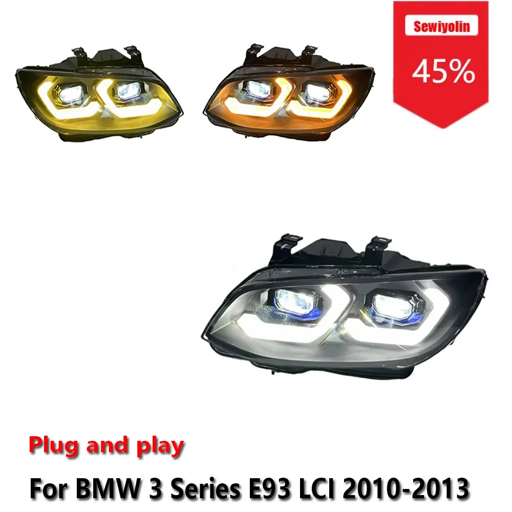 

Автомобильные светодиодные фары Sewiyolin в сборе для BMW 3 серии E93 LCI 2010-2013, противотуманные фары DRL, стоп-сигналы поворота Plug and Play