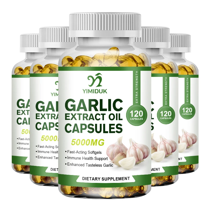 

Garlic Oil Extract Capsules - For Heart, Immune and Cardiovascular Improves Glutathione Levels Cellular Detoxification
