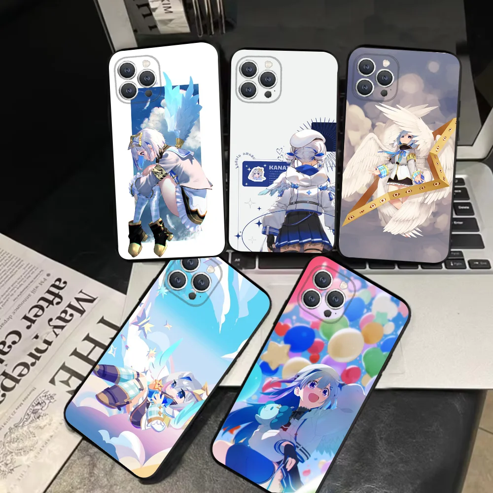 Amane Kanata Hololive Phone Case For iPhone 16,15,14,13,12,11,Pro,X,XS,Max,XR,Plus,Mini Soft Black Cover