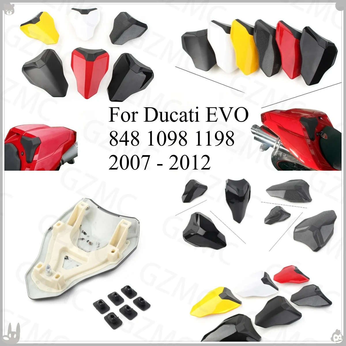 غطاء المقعد الخلفي ل Ducati EVO 848 1098 1198 2007 - 2012 دراجة نارية المقعد الخلفي الركاب القلنسوة غطاء المقعد الخلفي هدية 2011 08
