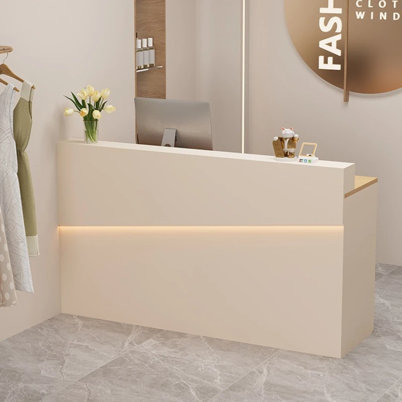 cream style moden reception counter Clothing store Small bar Shop reception desk Simple mostrador para tienda office furniture