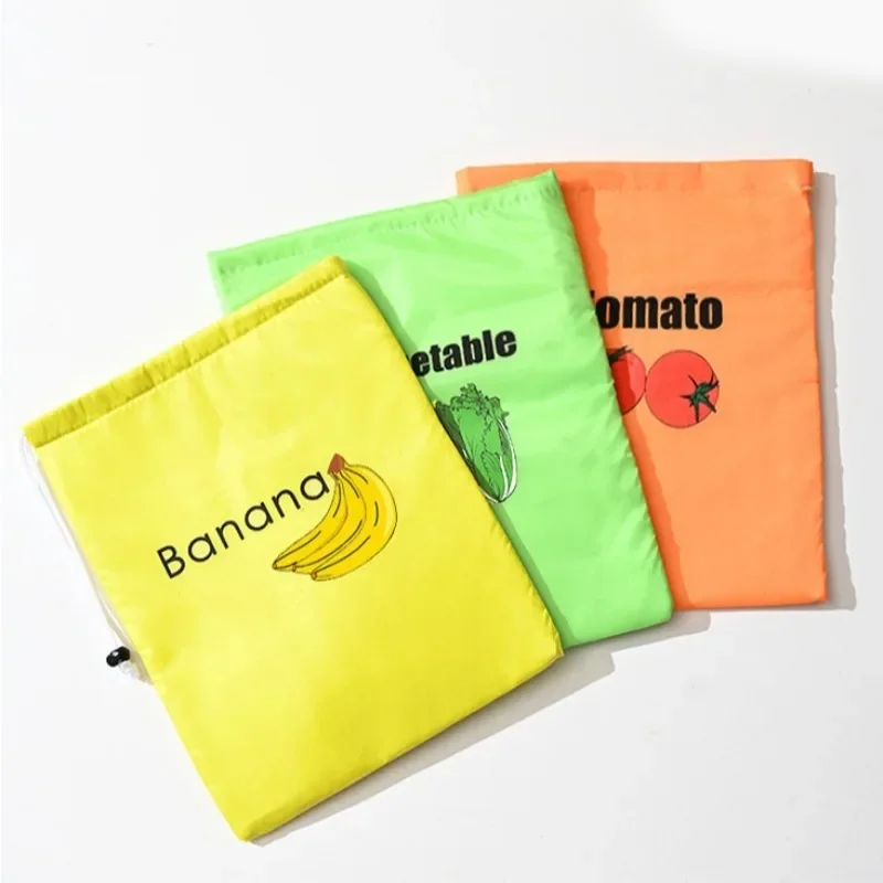  Isolierte Frischhaltetasche - Wiederverwendbarer Aufbewahrungsorganizer für Bananen, Salat & Gemüse (mit Kordelzugverschluss)