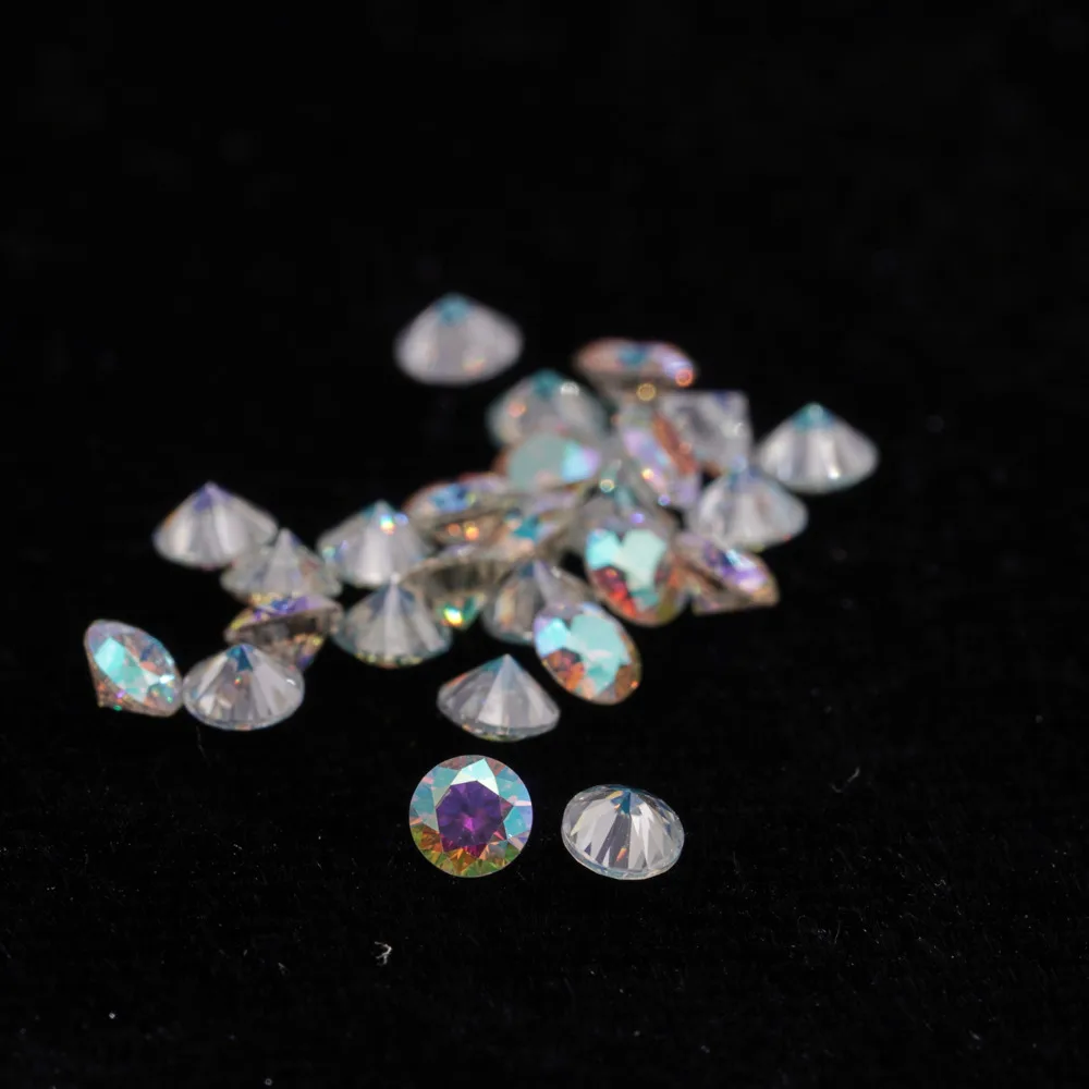 AB Color Round Brilliant Cut Loose Moissanite D VVS1 Quality Gemstone For Jewelry Making