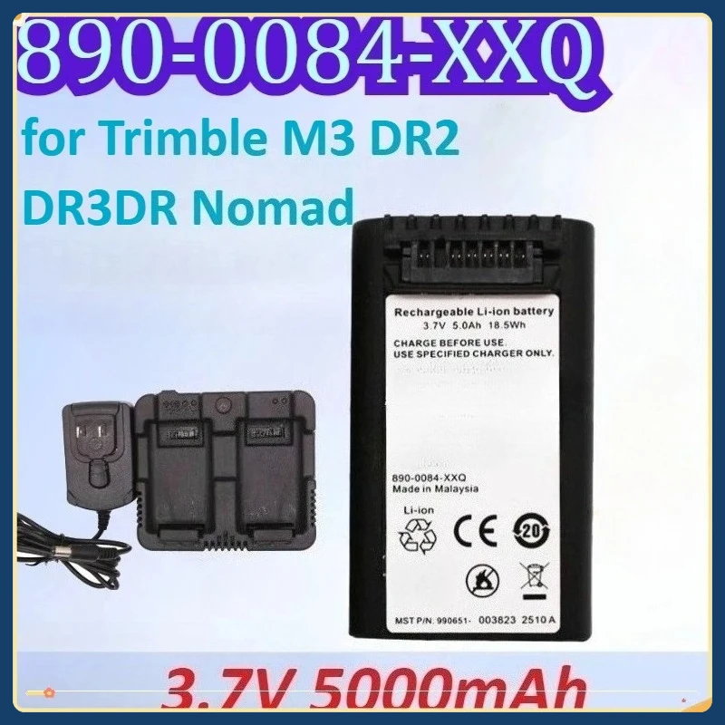 

New 5000mAh 3.7V 890-0084-XXQ Rechargeable Total Station Lipo Battery+Charger for Trimble M3 DR2 DR3 DR Nomad Total Station