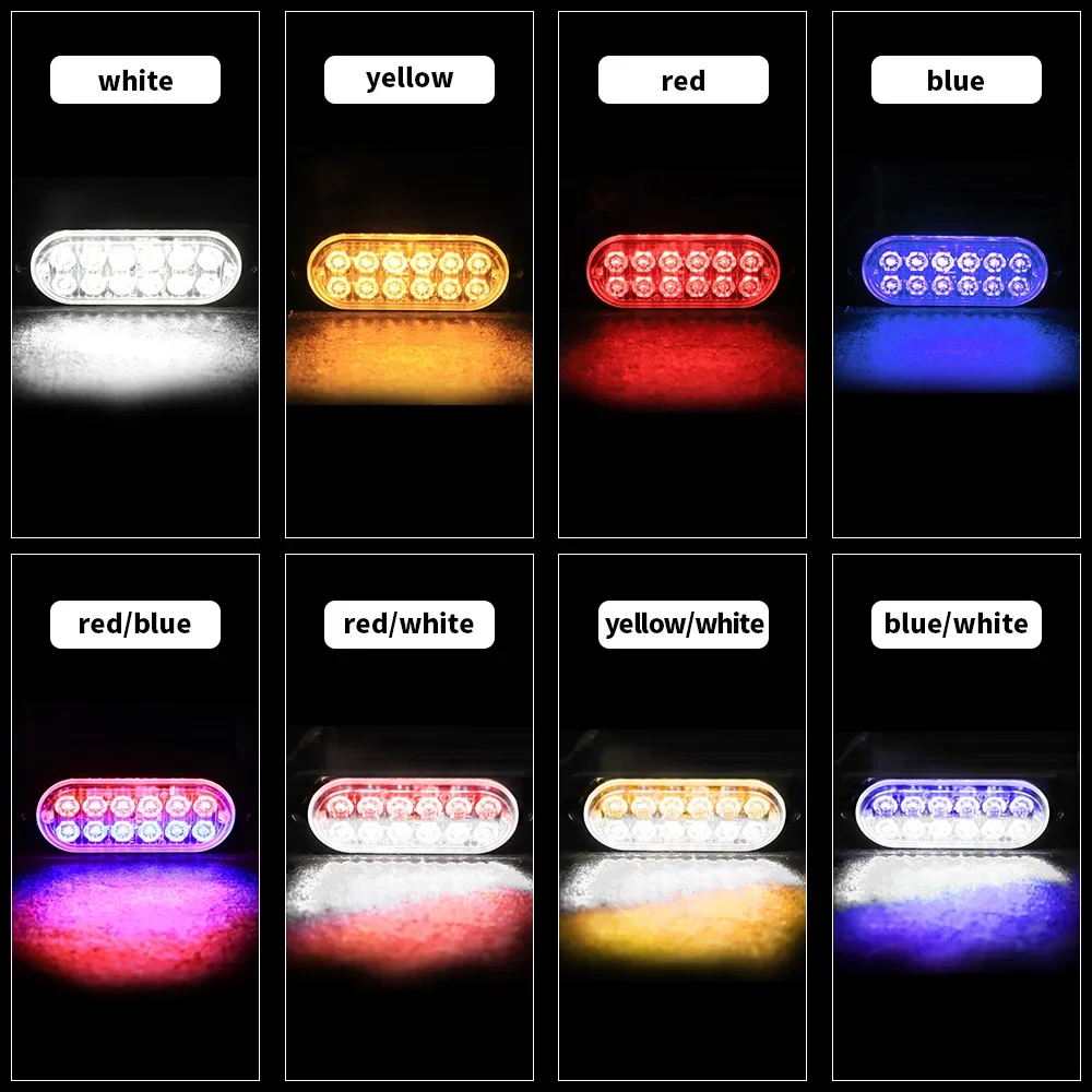 1PCS 12LED Car Warning Emergency Strobe Lights Flashing Light Hazard Light Bar Car Truck Off-road Vehicle ATV SUV Surface Mount