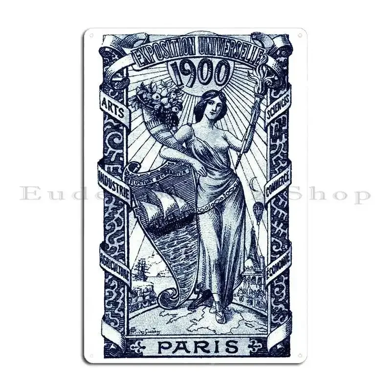 1900 Paris International Exposition Metal Plaque Customize Wall Mural Wall Plaque Design Pub Tin Sign Poster