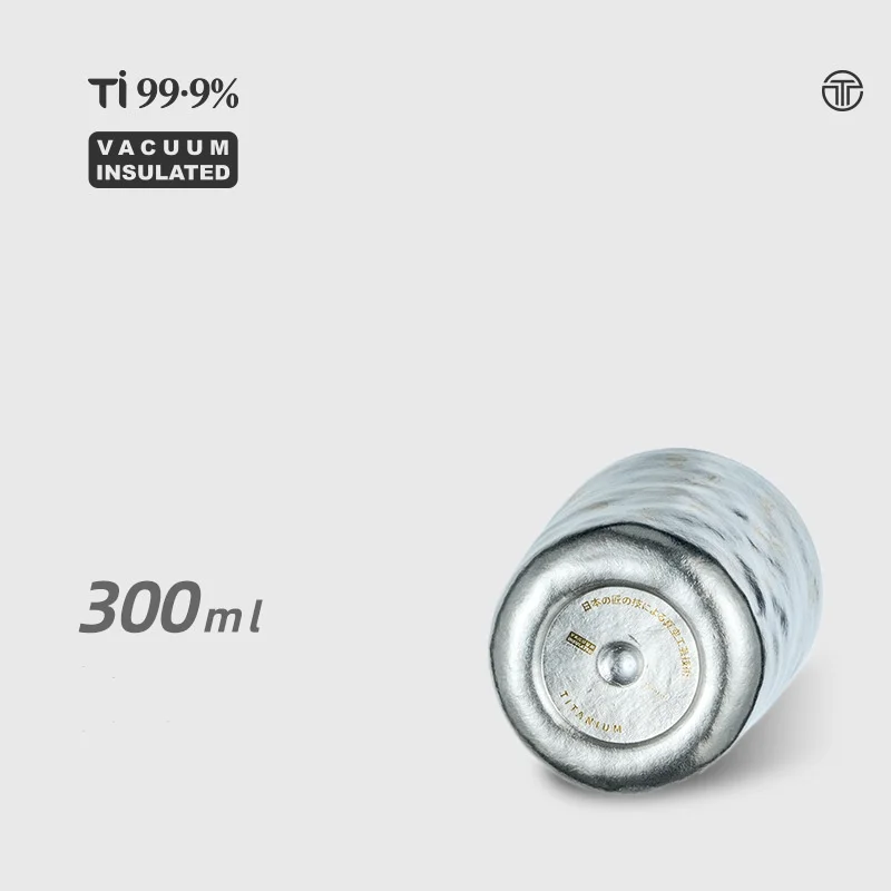 85g Pure Titanium Coffee Cup Chinese Dragon and Phoenix Pattern Titanium Water Cup Japanese Style Teacup 300ML