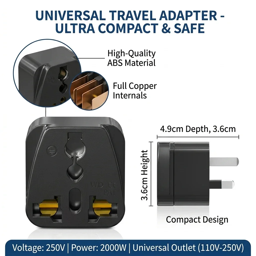 3pcs Universal Travel Adapter Converter US Italy UK EU to AU Wall Charger Power Plug for Australia & New Zealand