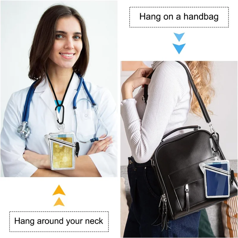 

Practical-4 Pack Waterproof Id Card Badge Holder Case Id Card Holder Case With Lanyard And Keychain