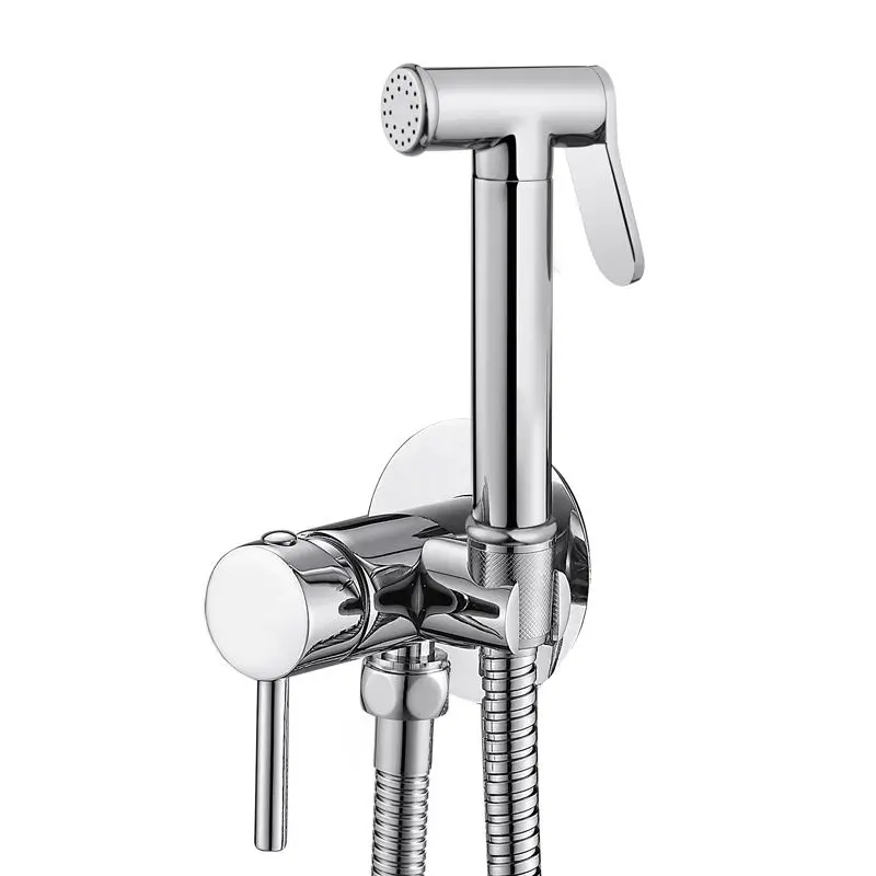 

Toilet Chrome Finish Hot and Cold Bidet Spray Set