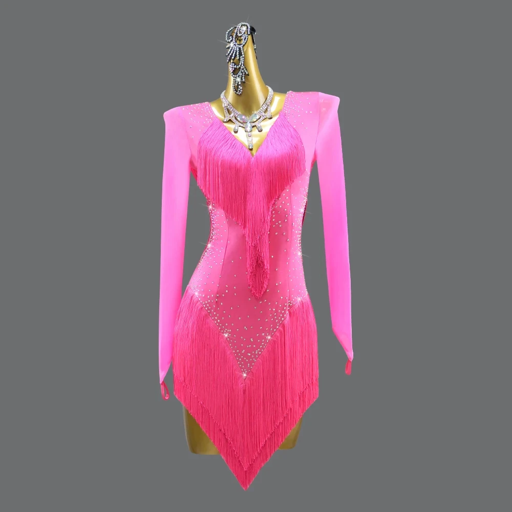 

Сценический костюм для латинских танцев, платье для соревнований, женская спортивная юбка, женская танцевальная одежда, праздничная одежда для девочек, тренировочная одежда