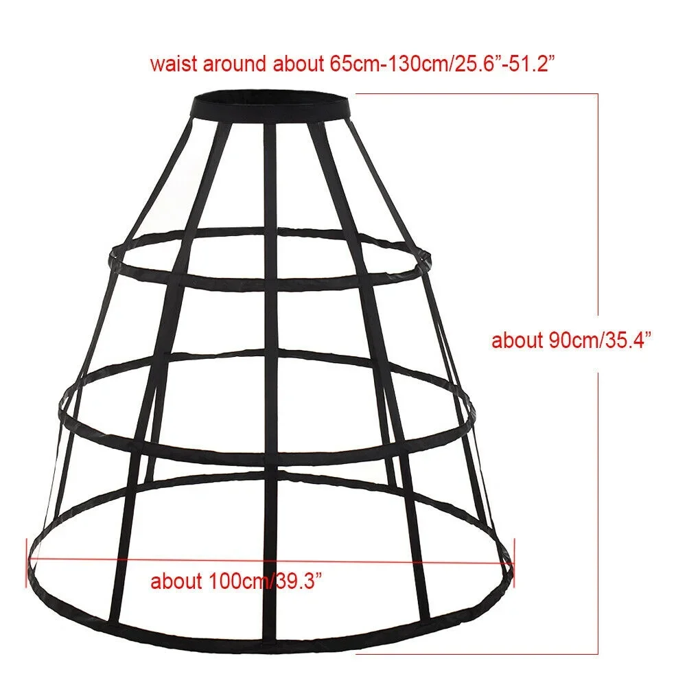 Jupon Victorien Crinoline pour Femme, 3 Cerceaux, 2 Couleurs