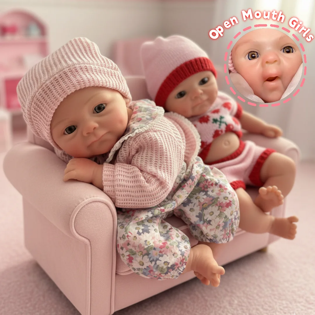 1 Uds./33cm Coco boca abierta Bebe Reborn muñeca de silicona para niña con piel pintada en 3D lavable suave al tacto muñeca de silicona para recién nacido