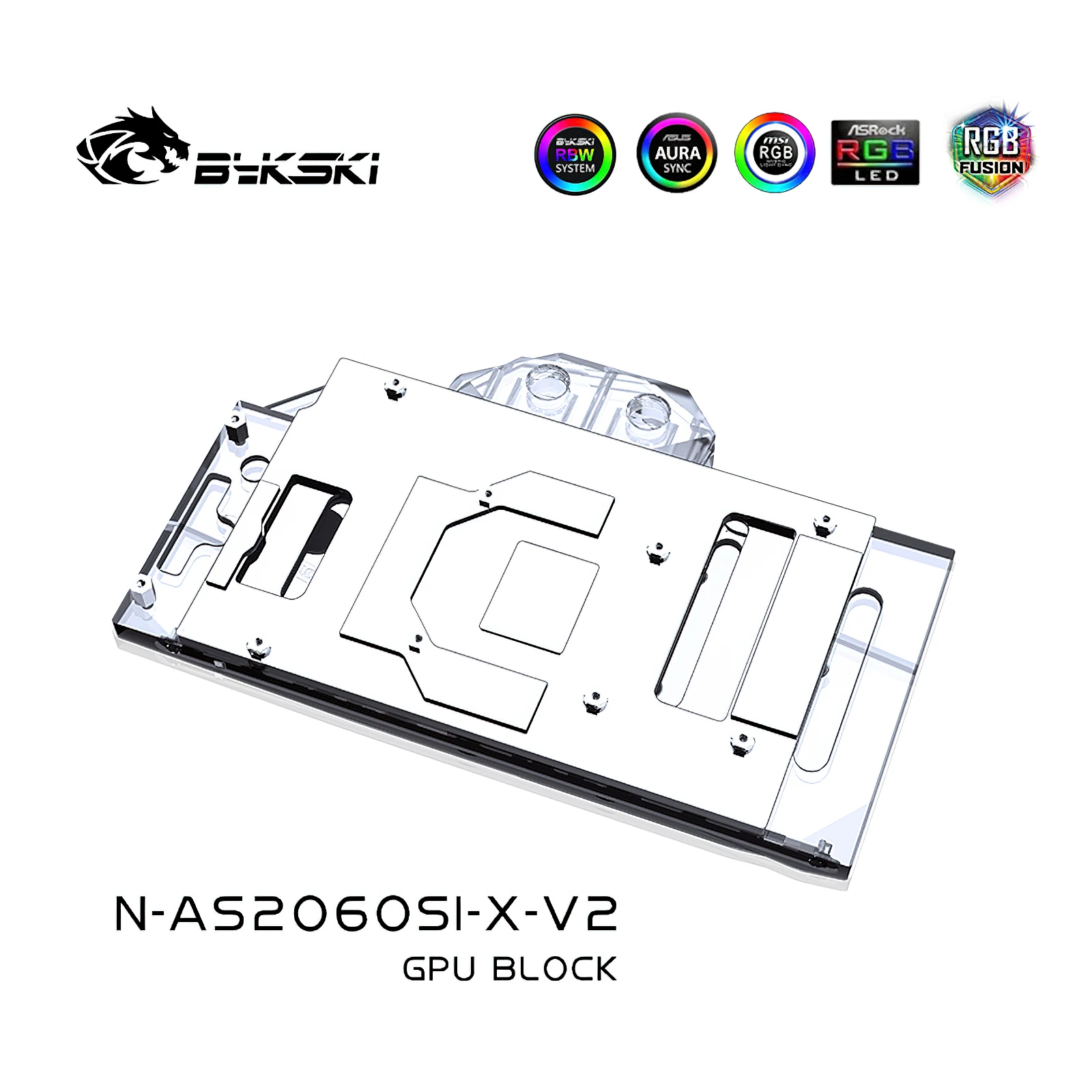 Bykski rgb gpu bloco de resfriamento água para asus gtx 2070 2060 o6g si N-AS2060SI-X-V2