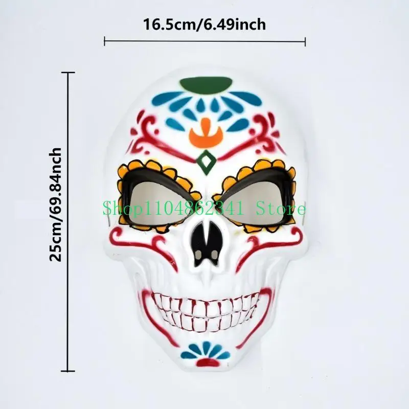 5asd Day of The Deads Mask Suger Skeleton Mask Halloween Cosplay Costume for Women Men
