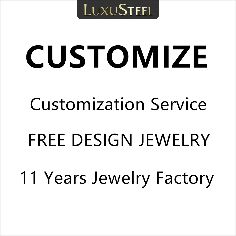 LUXUSTEEL Free Design Customized Stainless Steel Rings Anklet Bracelet Pendant Earrings Necklace Package ODM/OEM Jewelry Factory