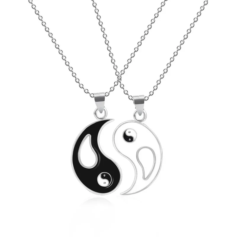 2Pcs Dragon Tai Chi Couple Necklaces