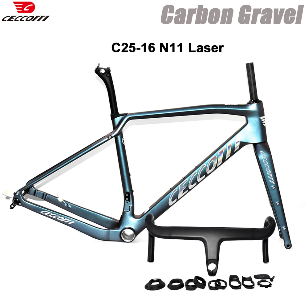 

CECCOTTI T1000 Карбоновая гравийная рама подходит для 700C * 50C T47 Резьба BB Велосипедная рама Полный скрытый кабель Гравийный велосипедный каркас