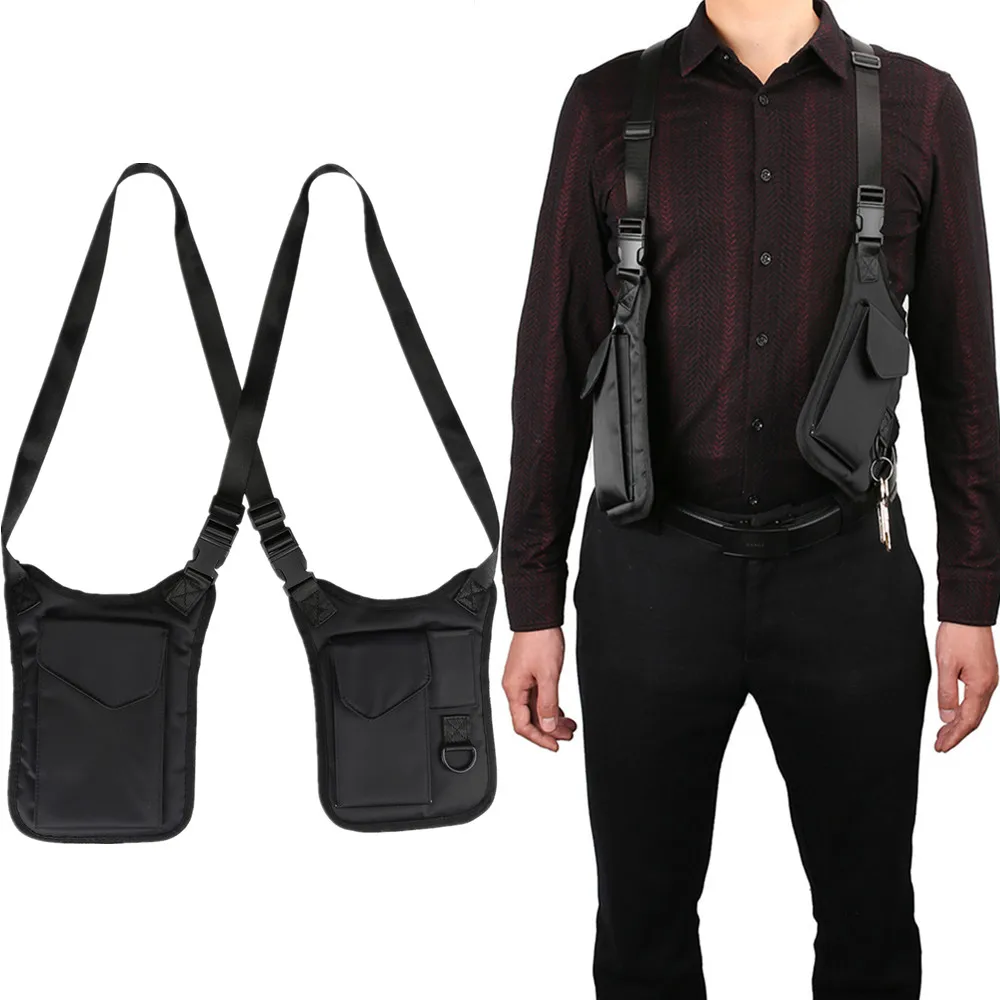 Anti-roubo escondido axilas cinta carteira bolso multifuncional coldre cartão de telefone bolsa de ombro duplo para viagens segurança ao ar livre