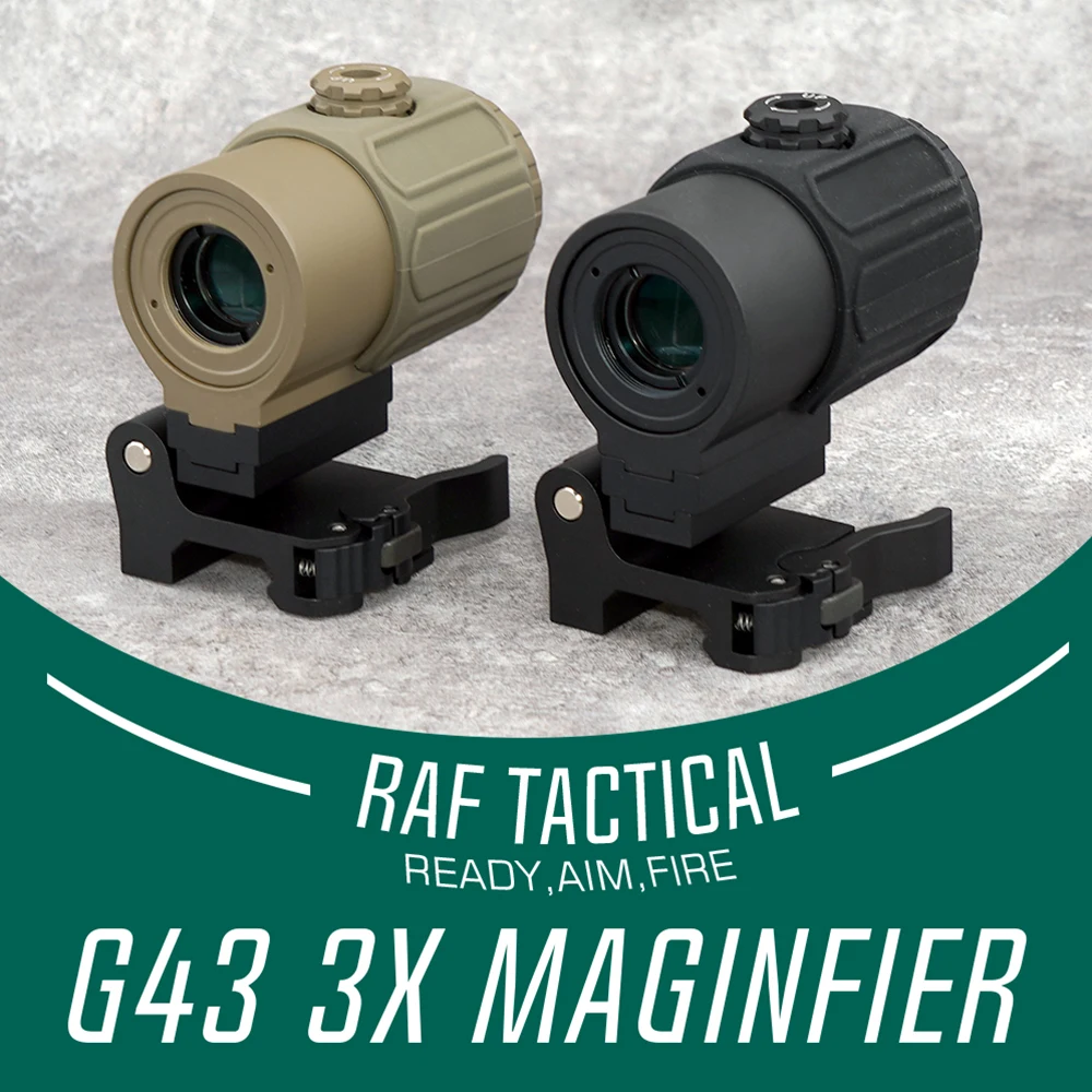 

New Upgraded ver G43 3X Magnifier Riflescope with US Flag and Original Marking With Switch to Side Quick Detachable QD Mount