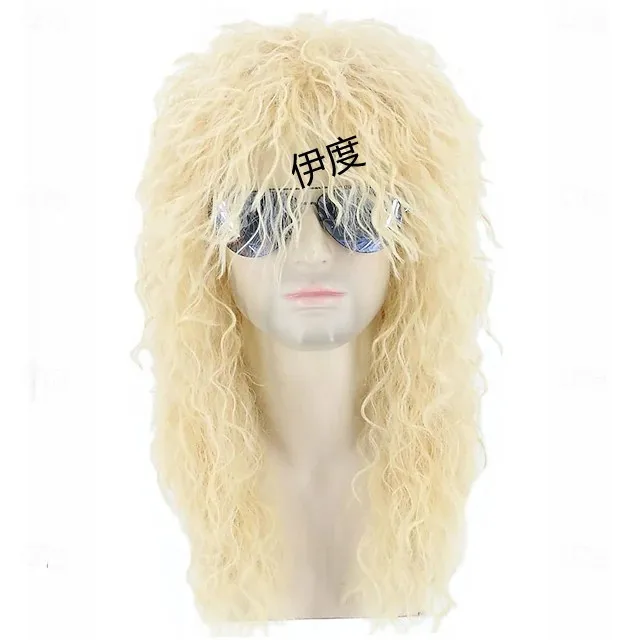 

Vintage Synthetic Curly Wig 60s 70s 80s Style Fluffy Rock Punk Hip Hop Cosplay Costume Party Unisex Voluminous Fiber Hair