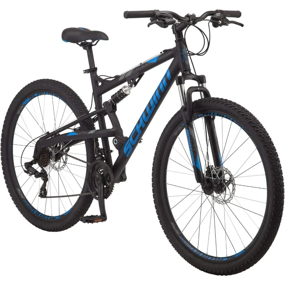 

S29 Mens and Womens Mountain Bike, 29-Inch Wheels, Aluminum Frame, Dual-Suspension, Mechanical Disc Brakes