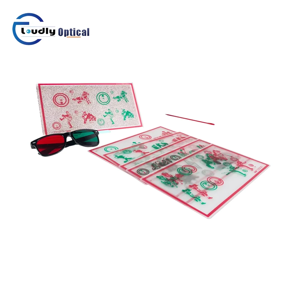 Fixed Red Green Tranaglyph Vision Therapy Convergence Insufficiency Eye Training Stereo Training Cards Visual Correction RD008