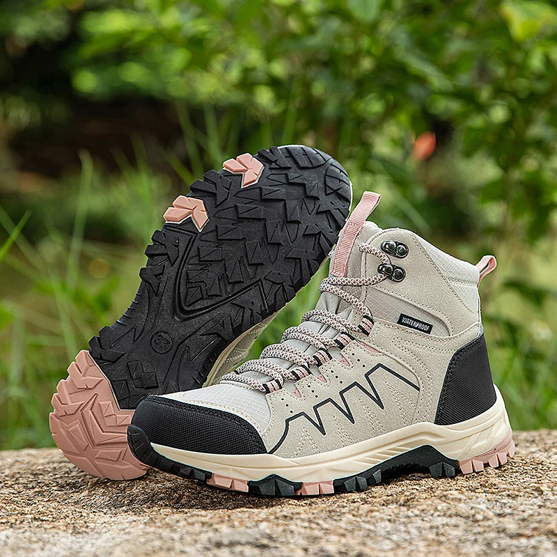 أحذية المشي لمسافات طويلة للرجال من جلد الغزال أحذية خارجية مقاومة للاهتراء للرجال والرحلات والمشي والصيد أحذية رياضية تكتيكية 37-42