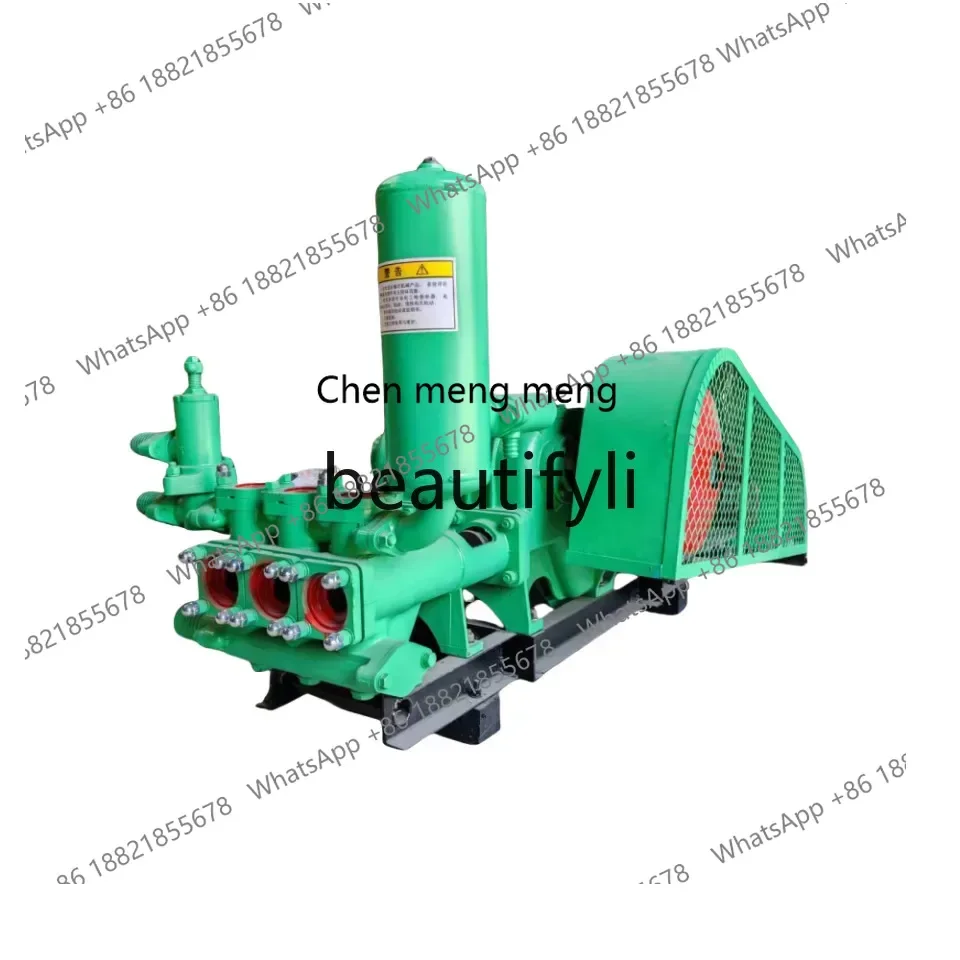 

x Frequency conversion three-cylinder, gear mud pump, three-cylinder plunger pump, 30 square meters per hour grouting pumpX