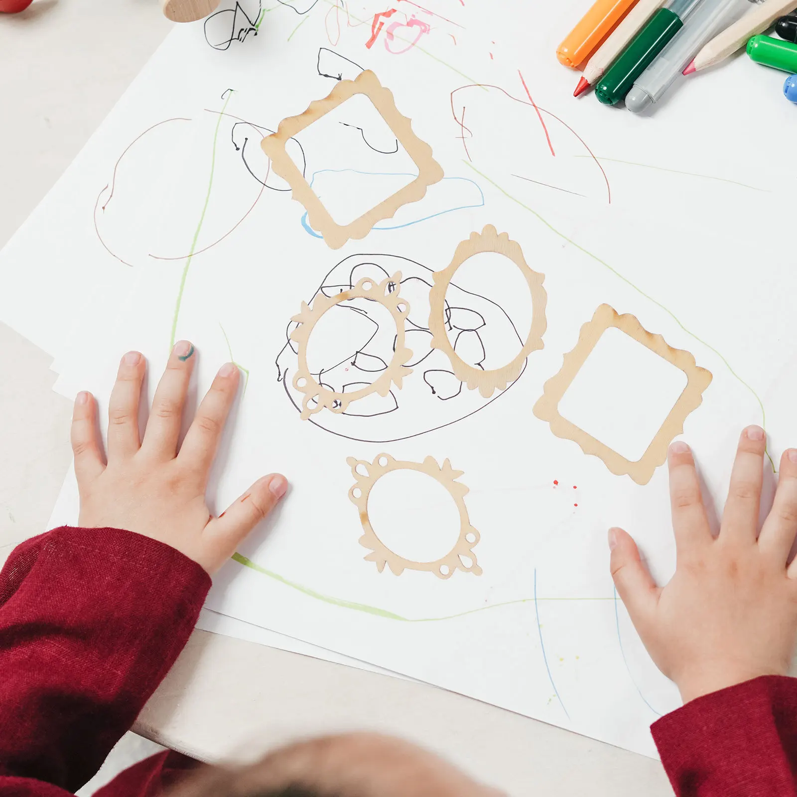 

60Pcs Wooden Cutouts Smooth Surface Unfinished DIY Craft Supplies for Painting Engraving Holiday Decorations Wood Cutouts