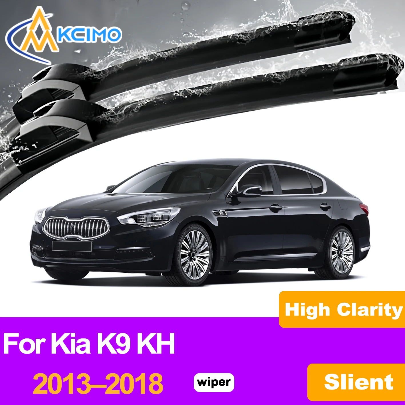 

KCIMO 2PCS Front Windshield Wiper Blades For Kia K9 KH 2013–2018, Premium Rubber Noiseless High Efficiency Car Accessories