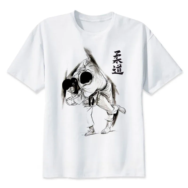 T-shirt de Marque Blanc pour Homme, Vêtements de Couleur, Guile, Punk, Designer, Streetwear, Judo, Été, Impression Personnalisée