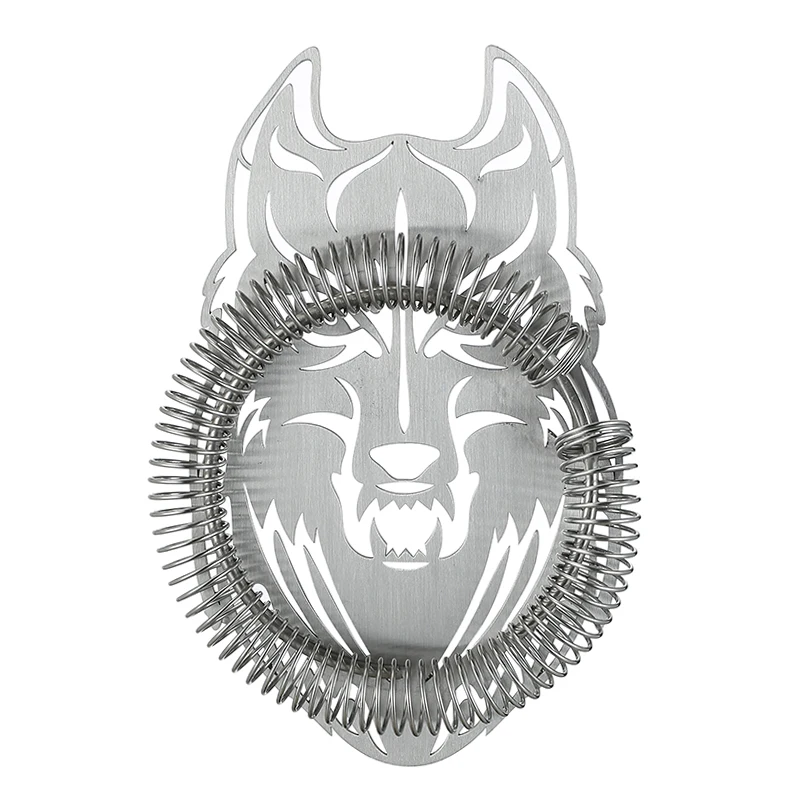 Creative Wolf Shape Bar Cocktail Strainer Hawthorne Strainer Stainless Steel Bar Tool