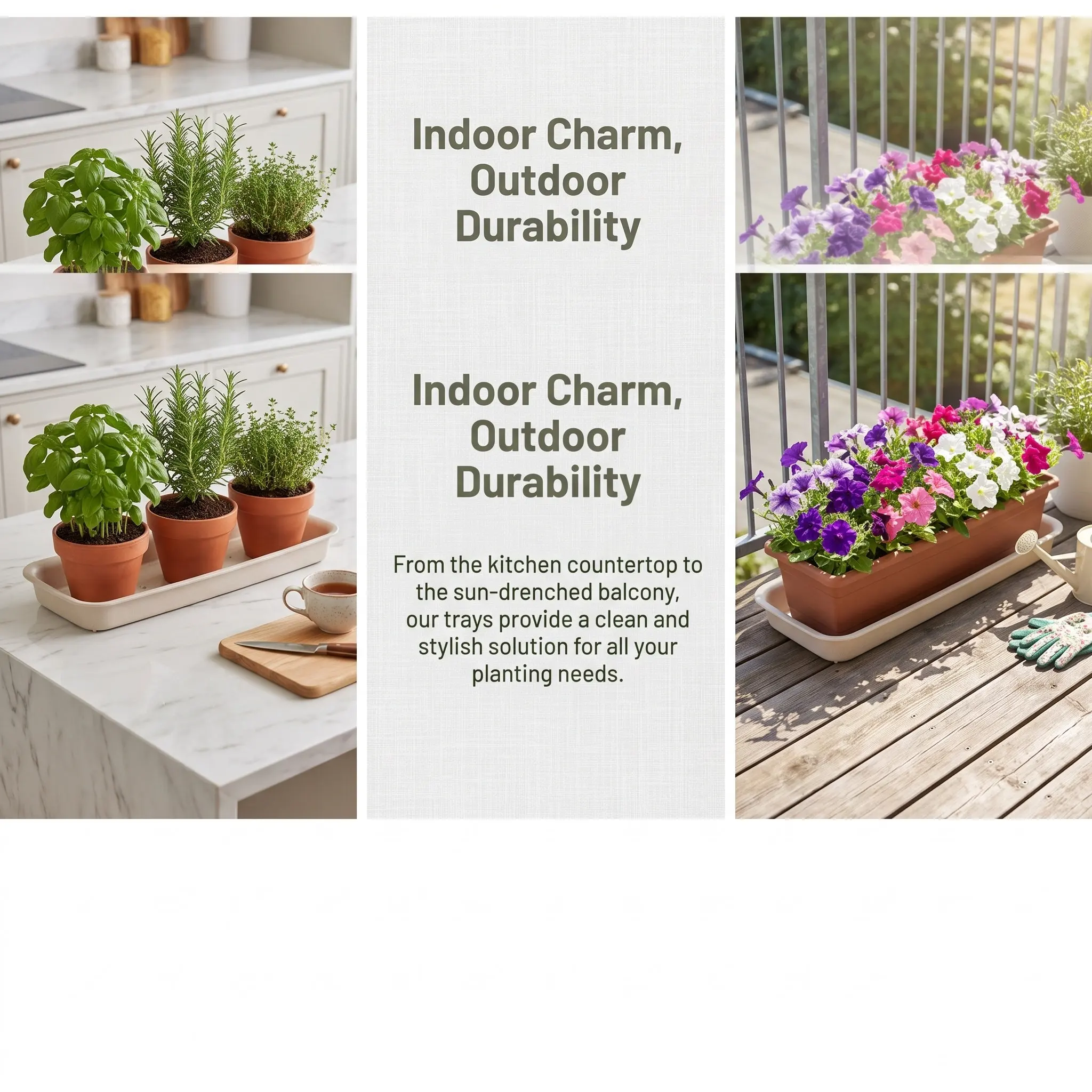 3Pcs Flowerpot Water Trays High Impact Resistant Plastic Flowerpot Bottom Trays Anti-Sun Aging Resistance Plant Pot Water Plates