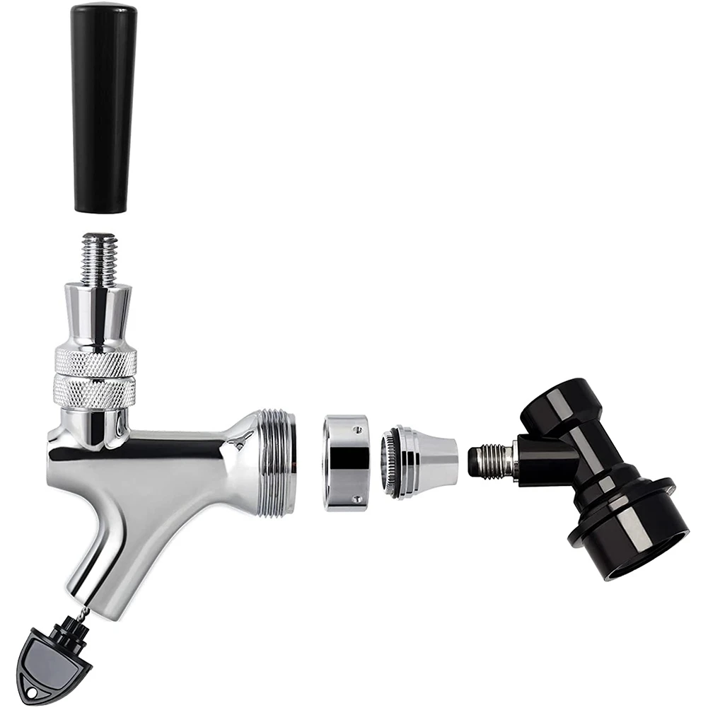 ABCA-2X Beer Faucet Ball Lock Kit, Homebrew Draft Beer Tap Cornelius & Corny Keg Liquid Ball Lock Picnic Party Beer Tower Set