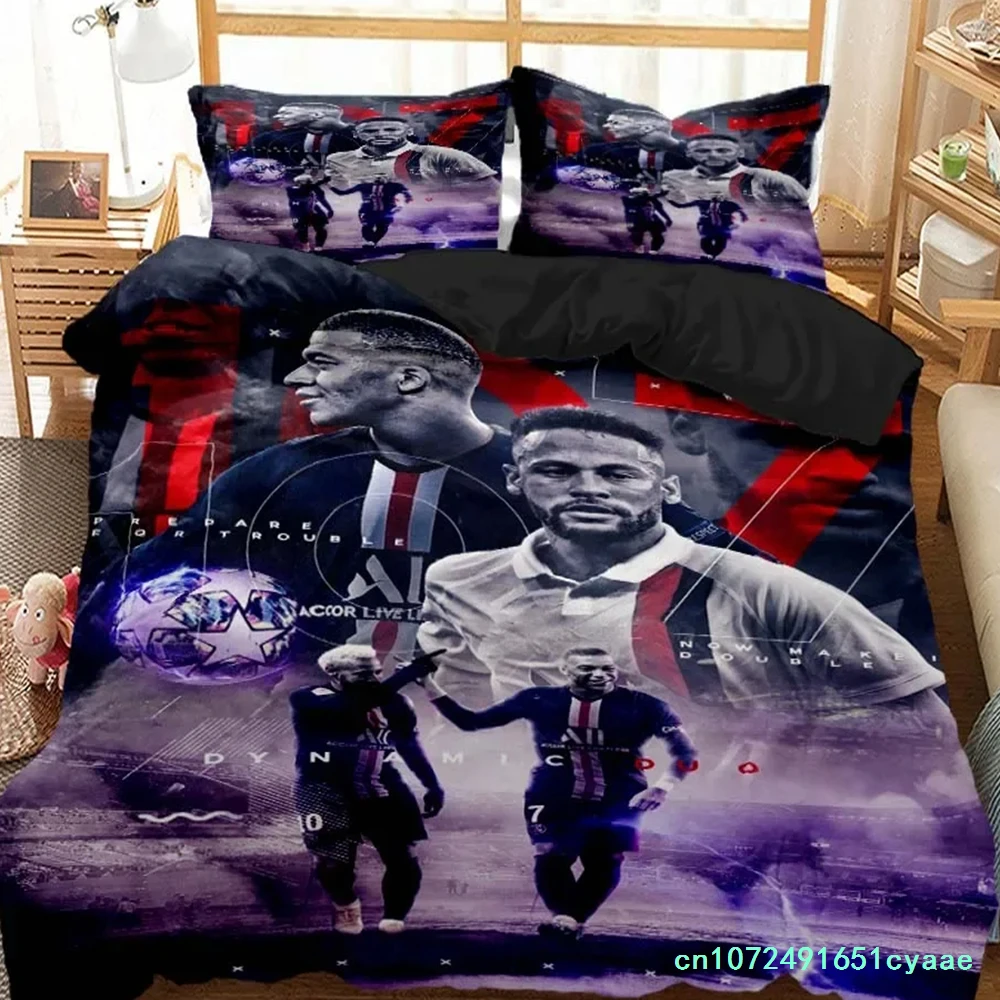 Modern Football Superstar 3D Printed Bedding Queen Bedding Set Soft And Comfortable Customized King Size Bedding Set For Boy