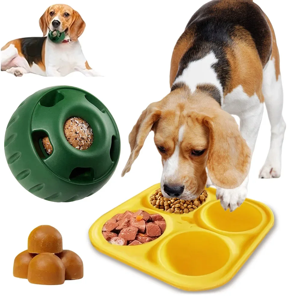 Silicone Interactive Dog Toys Keep Your Pup Distracted Refillable Dog Food Ball Refillable Food Dispenser for Aggressive Chewers