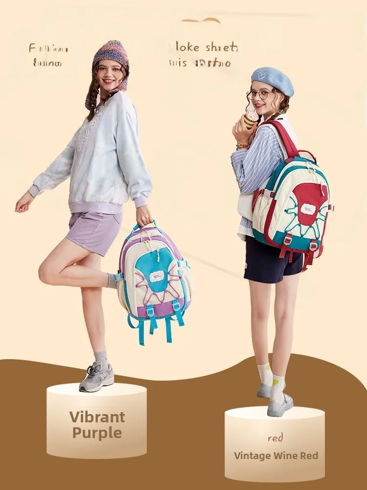 Miaoxiaotu Original Design High Capacity School Bag for Middle And High School Students Commuter Laptop Bag Women's Backpack