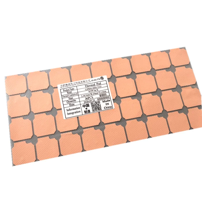 

1.5mm Thickness 8.0W thermally conductive silicone pad for r power battery, LED, LCD, PDP, CPU, IC, chip, etc