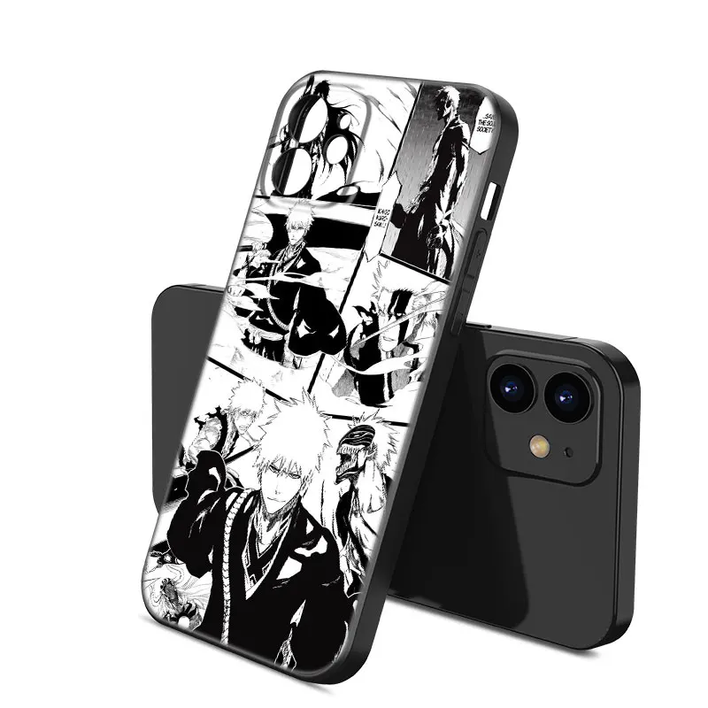 BLEACH Comics Black Silicone Phone Case For Apple iPhone 12 13 Mini 11 14 15 16 Pro Max 7 8 Plus Shell Cover image 4