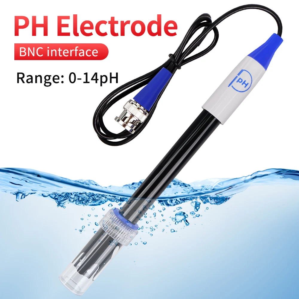 PH Electrode Sensor Replacement Probe Aquarium Hydroponic Laboratory Electrode Ph Meter BNC Q9 Connector 1m Wire Probe