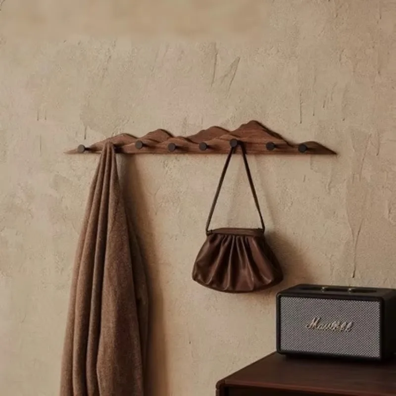 Solid Wood Coat Hooks Bedroom Wall Durable Double-layered Coat Hooks Creative Entrance Hanger Hook Modern Artistic Home Storage