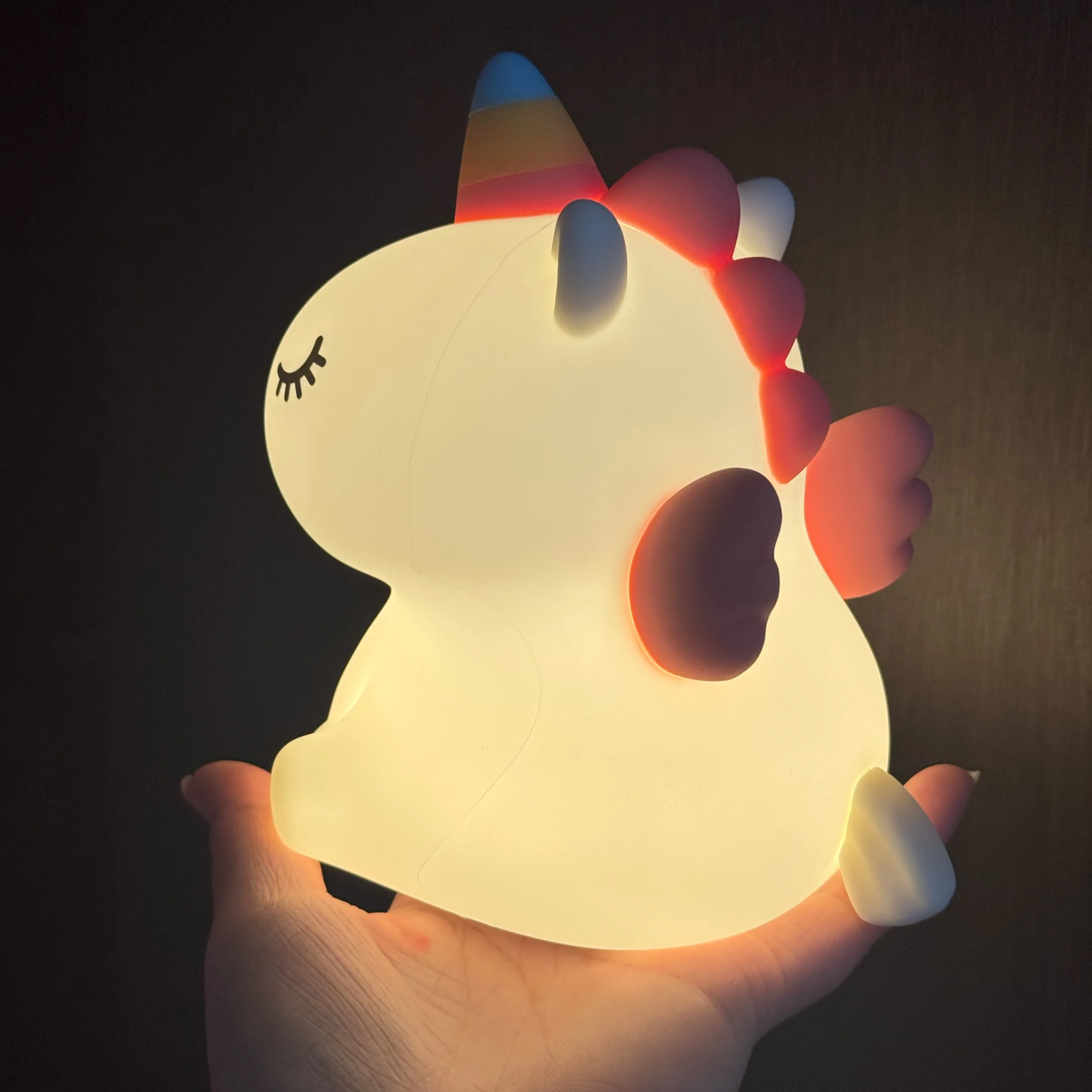 Unicorn Silicone Tap Night Light A007 Cute Rechargeable LED Touch Lamp 3 Brightness Levels Sleep Timer Bedside Kids Gift