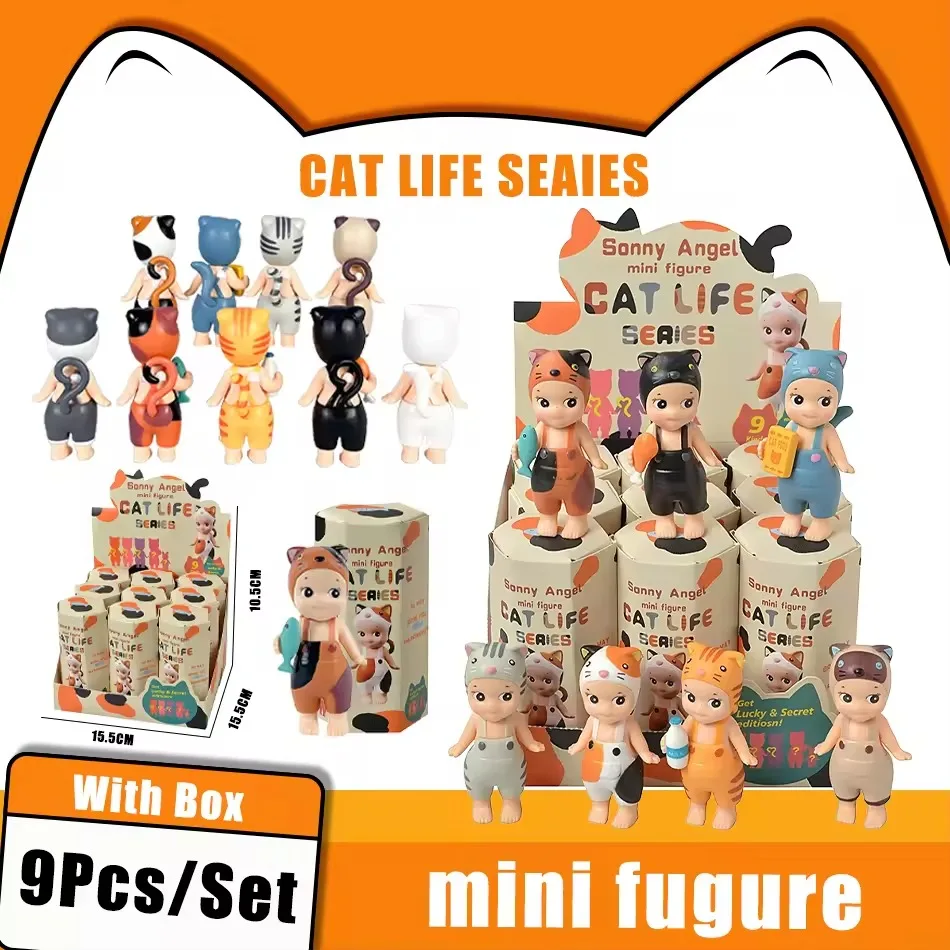 Angel Cat Blind Box Life Action Figures Toys Ornaments Dolls For Fans children's toys Christmas Mysterious Box Decorate Gifts