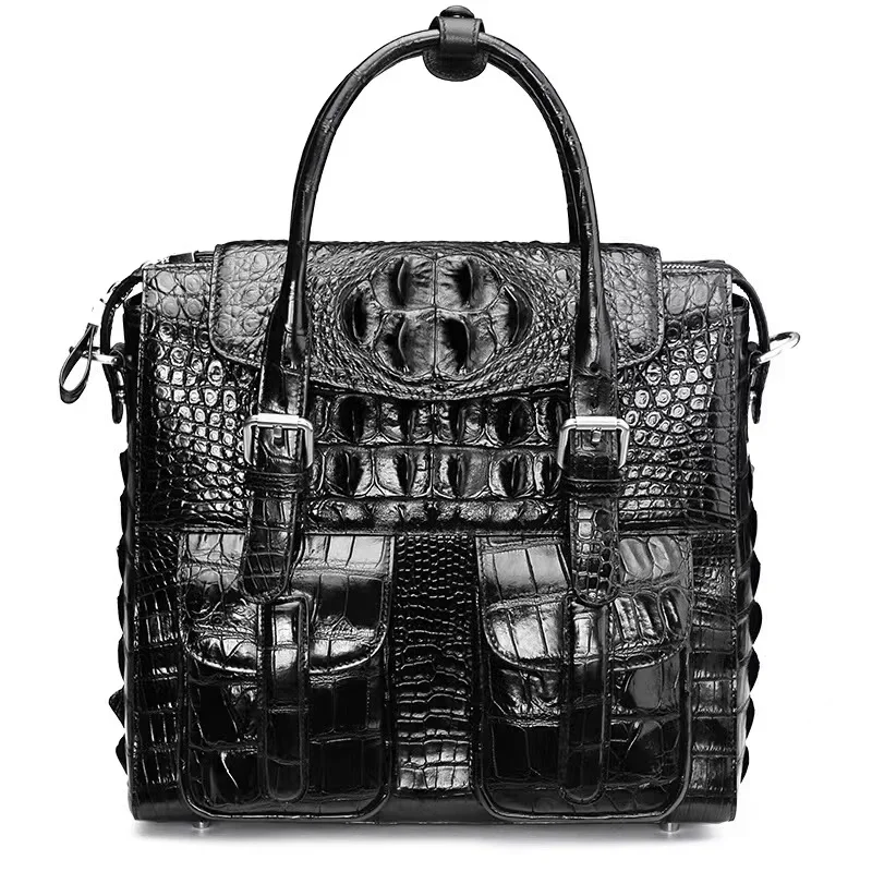 

dongou new crocodile leather bag business fashion casual travel for male