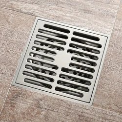 Brass Electroplated Square-shaped Floor Drains Anti Odor Smell Bathroom Decoration Accessories Balcony Outdoor Drain 100X100MM