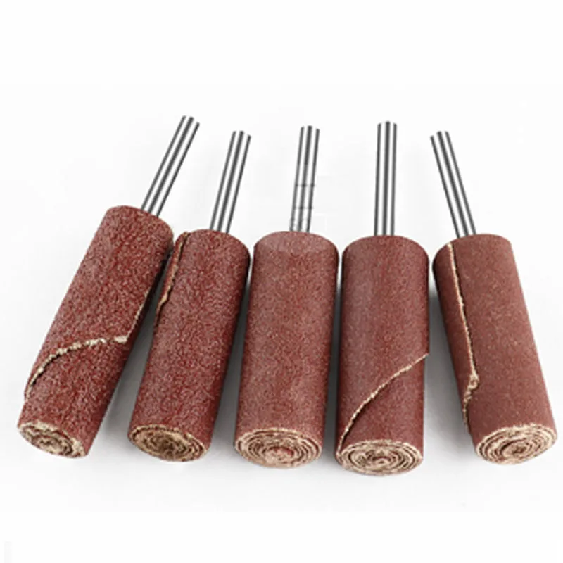 1Pcs 3mm Shank Large Cylindrical Head Sandpaper With Steel Shank Polishing Grinding Sand Paper Accessories Sanding Rotary Tools