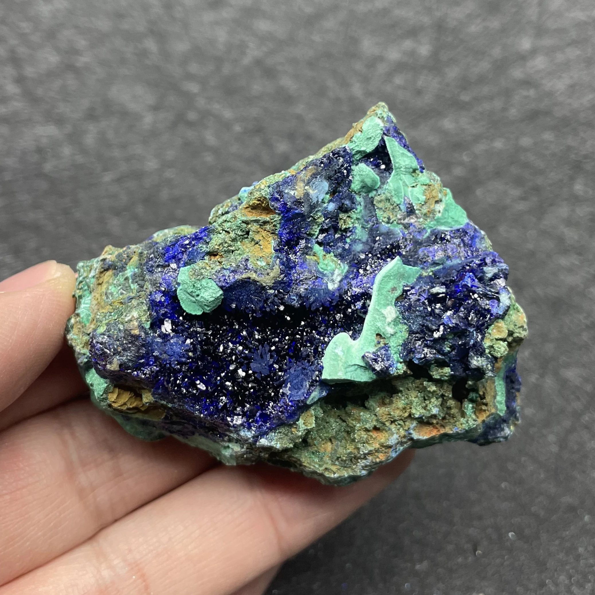 142g Natural Crystal Rock Raw Azurite Malachit Mineral Specimen Quartz Decor Polished Divination Healing Gift Reiki D33